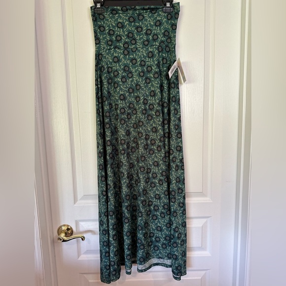 LuLaRoe Green Floral Maxi Skirt XXS - Picture 1 of 6